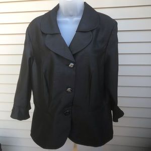 Dana Kay - Lady Black dress jacket, 3/4 sleeve, Size: 16